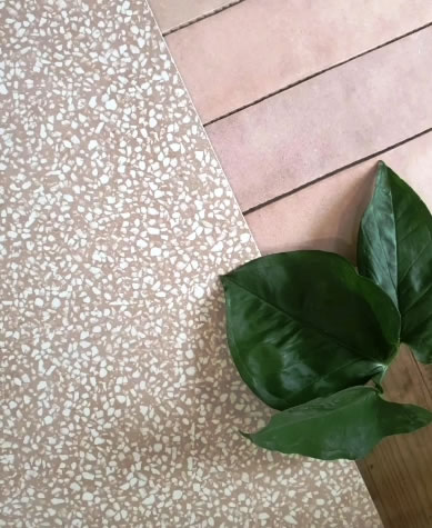 pink terrazzo tiles bathroom Sydney